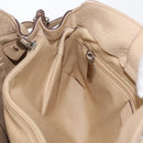 Salvatore Ferragamo Gancini Hand Bag Leather Beige Silver Auth hk3582-18