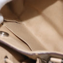 Salvatore Ferragamo Gancini Hand Bag Leather Beige Silver Auth hk3582-19