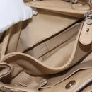 Salvatore Ferragamo Gancini Hand Bag Leather Beige Silver Auth hk3582-11