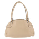 Salvatore Ferragamo Gancini Hand Bag Leather Beige Silver Auth hk3582-2
