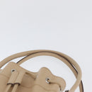 Salvatore Ferragamo Gancini Hand Bag Leather Beige Silver Auth hk3582-8