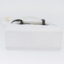 Salvatore Ferragamo Hand Bag Leather 2way White Navy gold Auth hk3583-5