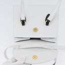 Salvatore Ferragamo Hand Bag Leather 2way White Navy gold Auth hk3583-10