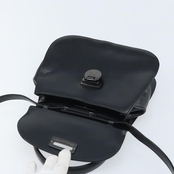 GIVENCHY Hand Bag Leather 2way Black Auth hk3584