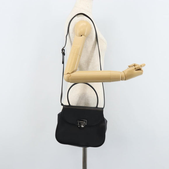 GIVENCHY Hand Bag Leather 2way Black Auth hk3584