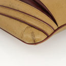 CARTIER Shoulder Bag Leather Beige Gold Auth hk3586-14