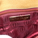 CARTIER Shoulder Bag Leather Beige Gold Auth hk3586-11