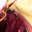 CARTIER Shoulder Bag Leather Beige Gold Auth hk3586-19