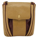 CARTIER Shoulder Bag Leather Beige Gold Auth hk3586-13