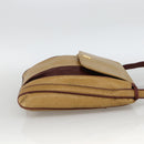 CARTIER Shoulder Bag Leather Beige Gold Auth hk3586-4