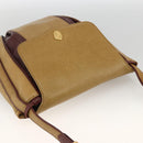 CARTIER Shoulder Bag Leather Beige Gold Auth hk3586-6