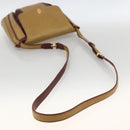 CARTIER Shoulder Bag Leather Beige Gold Auth hk3586-7