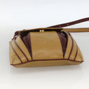 CARTIER Shoulder Bag Leather Beige Gold Auth hk3586-5