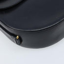 CARTIER Shoulder Bag Leather Navy Gold Auth hk3587-14