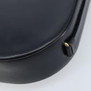 CARTIER Shoulder Bag Leather Navy Gold Auth hk3587-15