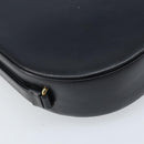 CARTIER Shoulder Bag Leather Navy Gold Auth hk3587-16