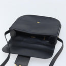 CARTIER Shoulder Bag Leather Navy Gold Auth hk3587-10