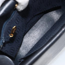 CARTIER Shoulder Bag Leather Navy Gold Auth hk3587-11