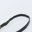 CARTIER Shoulder Bag Leather Navy Gold Auth hk3587-8