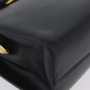Salvatore Ferragamo Vala Hand Bag Leather Navy Gold Auth hk3588-9