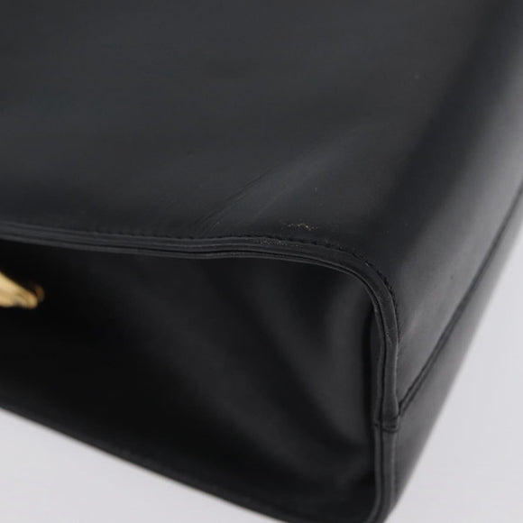 Salvatore Ferragamo Vala Hand Bag Leather Navy Gold Auth hk3588