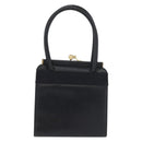 Salvatore Ferragamo Vala Hand Bag Leather Navy Gold Auth hk3588-2