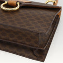 CELINE Macadam Canvas Hand Bag PVC Leather Brown Gold Auth hk3589-9