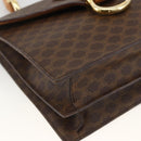 CELINE Macadam Canvas Hand Bag PVC Leather Brown Gold Auth hk3589-14