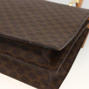 CELINE Macadam Canvas Hand Bag PVC Leather Brown Gold Auth hk3589-15