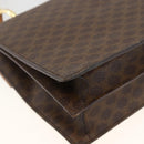 CELINE Macadam Canvas Hand Bag PVC Leather Brown Gold Auth hk3589-16