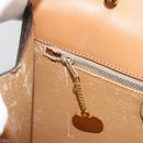 CELINE Macadam Canvas Hand Bag PVC Leather Brown Gold Auth hk3589-21