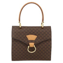 CELINE Macadam Canvas Hand Bag PVC Leather Brown Gold Auth hk3589-13