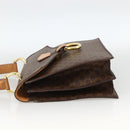 CELINE Macadam Canvas Hand Bag PVC Leather Brown Gold Auth hk3589-3