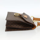 CELINE Macadam Canvas Hand Bag PVC Leather Brown Gold Auth hk3589-4