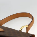 CELINE Macadam Canvas Hand Bag PVC Leather Brown Gold Auth hk3589-8