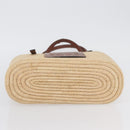 LOEWE Anagram Tote Bag Raffia Leather Beige Silver Auth hk3596A-6