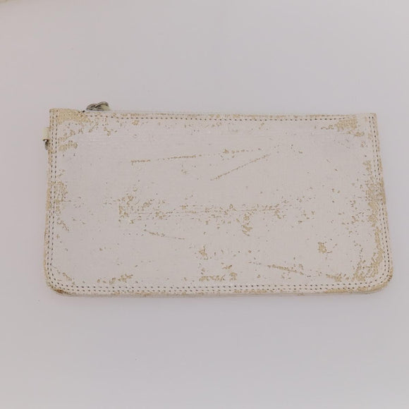 CHANEL Matelasse Paris Biarritz GM Tote Bag PVC Canvas White CC Auth hk3597