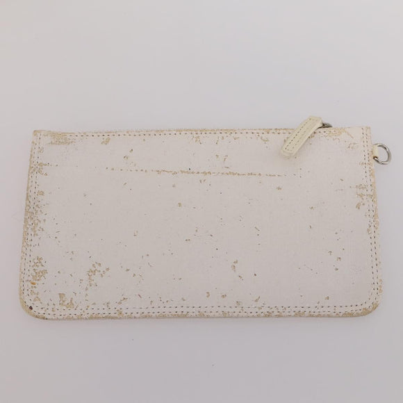 CHANEL Matelasse Paris Biarritz GM Tote Bag PVC Canvas White CC Auth hk3597