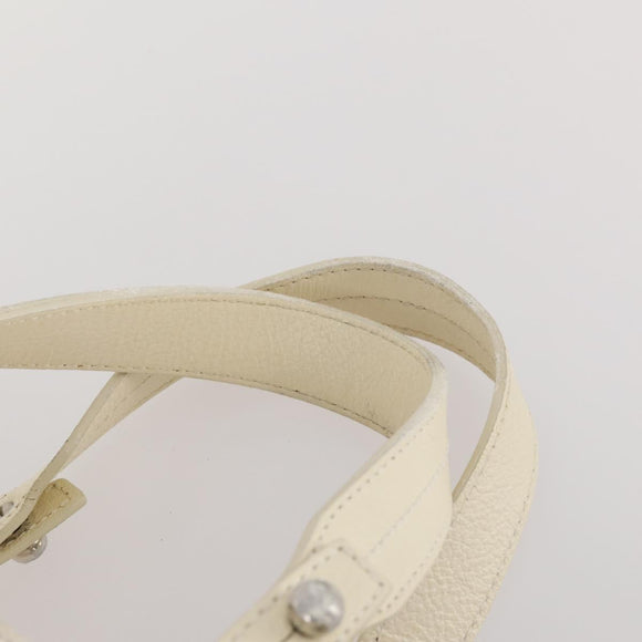 CHANEL Matelasse Paris Biarritz GM Tote Bag PVC Canvas White CC Auth hk3597