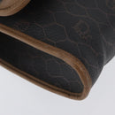 Christian Dior Honeycomb Canvas Chain Bag PVC Leather Black Gold Auth hk3598-9