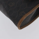 Christian Dior Honeycomb Canvas Chain Bag PVC Leather Black Gold Auth hk3598-15