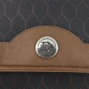 Christian Dior Honeycomb Canvas Chain Bag PVC Leather Black Gold Auth hk3598-18