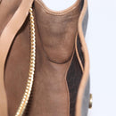 Christian Dior Honeycomb Canvas Chain Bag PVC Leather Black Gold Auth hk3598-20