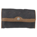 Christian Dior Honeycomb Canvas Chain Bag PVC Leather Black Gold Auth hk3598-13