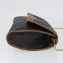 Christian Dior Honeycomb Canvas Chain Bag PVC Leather Black Gold Auth hk3598-4