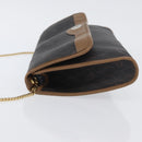Christian Dior Honeycomb Canvas Chain Bag PVC Leather Black Gold Auth hk3598-5
