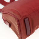 PRADA Tote Bag Nylon Red Silver Auth hk3600-16