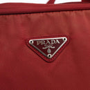 PRADA Tote Bag Nylon Red Silver Auth hk3600-18