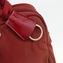 PRADA Tote Bag Nylon Red Silver Auth hk3600-10