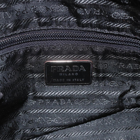PRADA Tote Bag Nylon Red Silver Auth hk3600